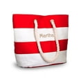 thumbnail image 1 of Personalized Large Red Canvas Beach Tote Bag, 1 of 4