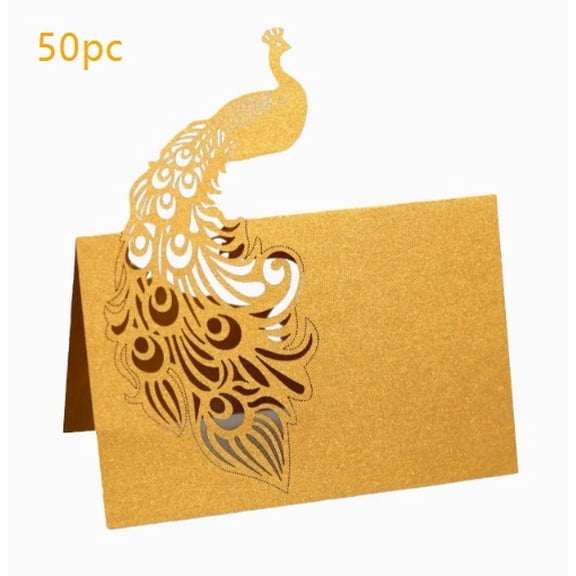 Personalized Laser Cut Peacock Design Wedding Table Cards - Elegant Butterfly Decor for Special Events