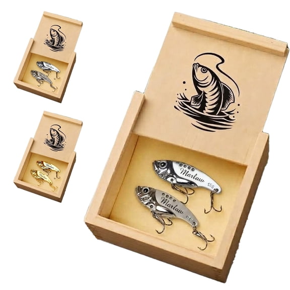Personalized Laser Engraved Gold & Silver Fishing Lures - for Fisherman on Special Occasions