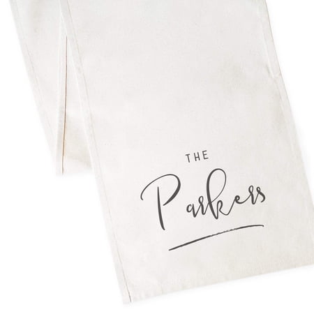 Personalized Last Name Cotton Canvas Table Runner