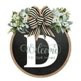 thumbnail image 1 of Personalized Last Name Front Door Wreath, Year Round Decorative Hanging Plaque, 30x30cm Size with Ribbon Attachment, Welcoming Sign for Entrance Wedding Decor, 1 of 1