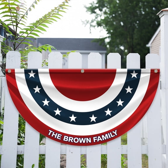 Personalized Last Name USA Outdoor Decor Fan Flag 36x72in