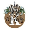 thumbnail image 1 of Personalized Last Name Wreath Front Door Hanging Decorative Sign for Wedding Home Blessing Seasonal Decor 30x30cm with Ribbon 26 Letters Options, 1 of 9