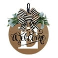 thumbnail image 1 of Personalized Last Name Wreath Front Door Hanging Decorative Sign for Wedding Home Blessing Seasonal Decor 30x30cm with Ribbon 26 Letters Options, 1 of 8