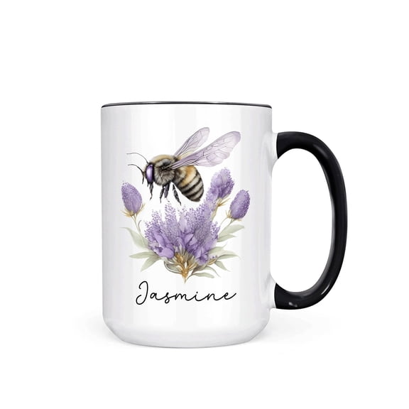 Personalized Lavender and Bees Mug Honey Bee Gift Personalized Bee Gift Personalized Laven