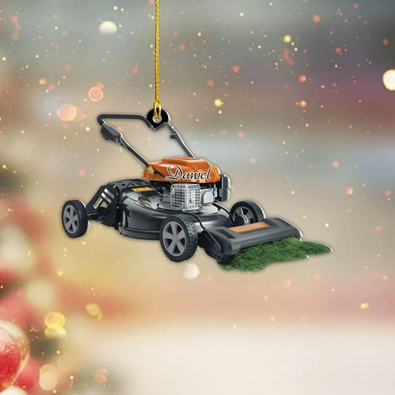 Personalized Lawn Mowers Christmas Ornaments 2025, Push Mower Ornament, Lawnmower Acrylic Wood 2D Flat Ornaments, Riding Lawn Mower Christmas Tree Decorations, Large Lawn Ornaments for Xmas (GLM 5) -