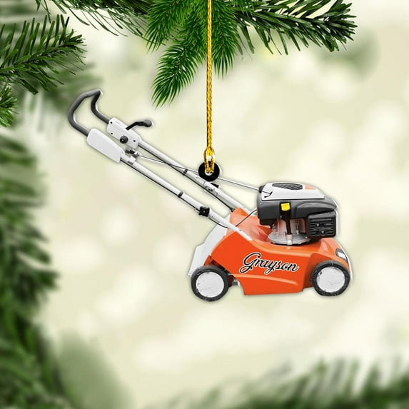 Personalized Lawn Mowers Christmas Ornaments 2025, Push Mower Ornament, Lawnmower Acrylic Wood 2D Flat Ornaments, Riding Lawn Mower Christmas Tree Decorations, Large Lawn Ornaments for Xmas (GLM 1) -