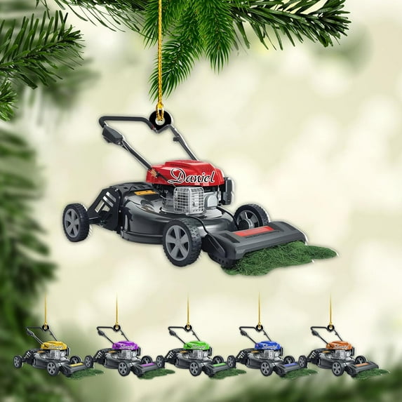 Personalized Lawn Mowers Christmas Ornaments 2025, Push Mower Ornament, Lawnmower Acrylic Wood 2D Flat Ornaments, Riding Lawn Mower Christmas Tree Decorations, Large Lawn Ornaments for Xmas (GLM 5) -