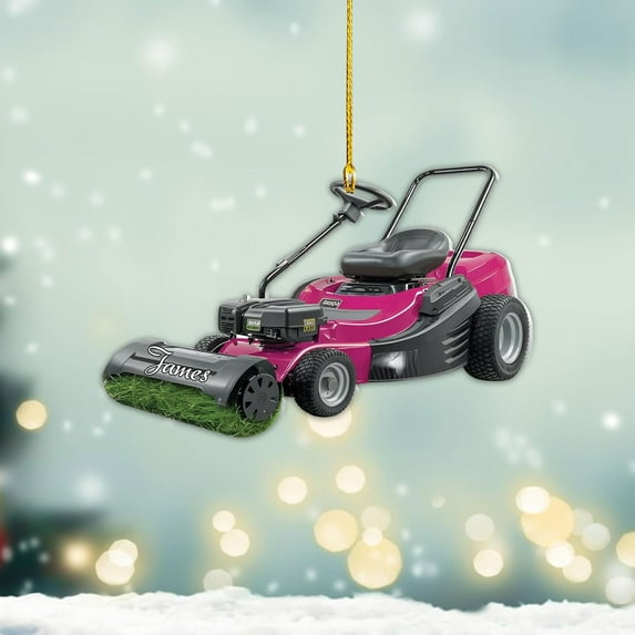 Personalized Lawn Mowers Christmas Ornaments 2025, Push Mower Ornament, Lawnmower Acrylic Wood 2D Flat Ornaments, Riding Lawn Mower Christmas Tree Decorations, Large Lawn Ornaments for Xmas (GLM 4) -