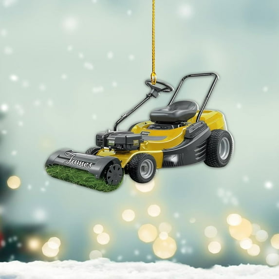 Personalized Lawn Mowers Christmas Ornaments 2025, Push Mower Ornament, Lawnmower Acrylic Wood 2D Flat Ornaments, Riding Lawn Mower Christmas Tree Decorations, Large Lawn Ornaments for Xmas (GLM 4) -