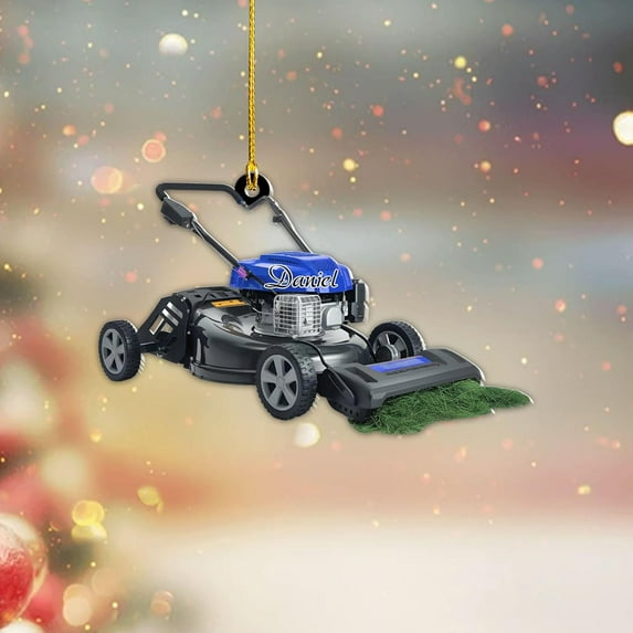 Personalized Lawn Mowers Christmas Ornaments 2025, Push Mower Ornament, Lawnmower Acrylic Wood 2D Flat Ornaments, Riding Lawn Mower Christmas Tree Decorations, Large Lawn Ornaments for Xmas (GLM 5) -