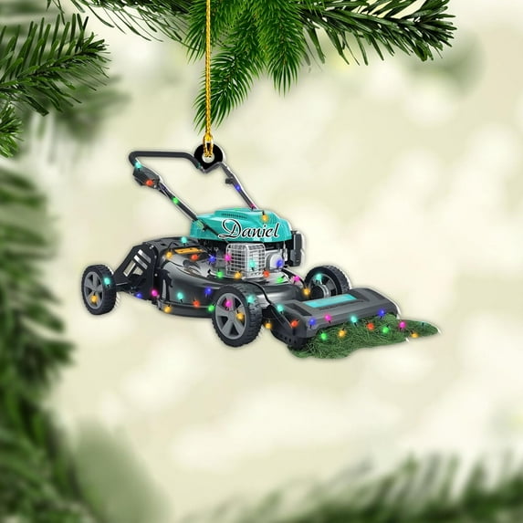 Personalized Lawn Mowers Christmas Ornaments 2025, Push Mower Ornament, Lawnmower Acrylic Wood 2D Flat Ornaments, Riding Lawn Mower Christmas Tree Decorations, Large Lawn Ornaments for Xmas (GLM 5) -
