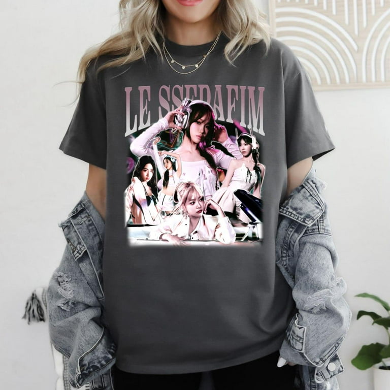 トップス LE SSERAFIM JERSEY L/S T-SHIRT X L SIZE LE SSERAFIM Jersey S/S T-Shirt (White) | Kgifts.shop