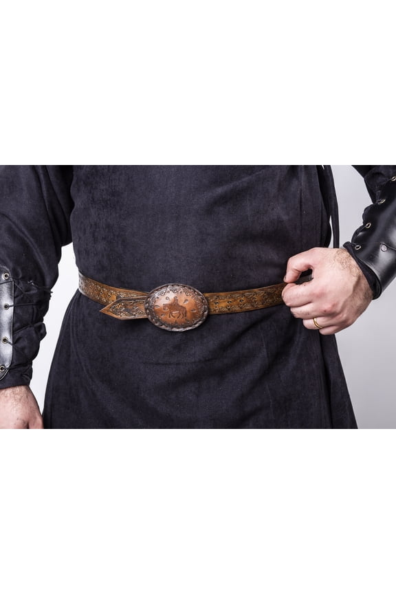 Personalized Leather Belt Horseback Archery Belt Brown For Horse Riders Medieval Belts Fathers Day Gift For Him Christmas Gift