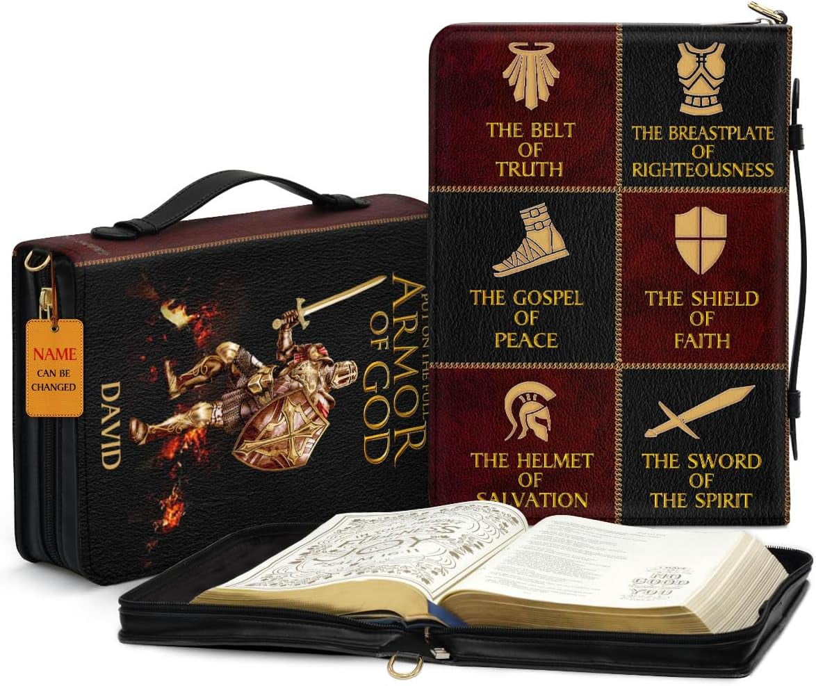 Personalized Leather Bible Covers Armor Of God Bible Carrying Case