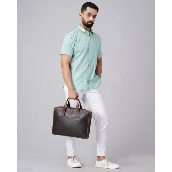 Personalized Leather Briefcase 16 Laptop Bag Full Grain Leather Satchel for Portfolio Notebook Leather Messenger Bag for Men & Women Gift