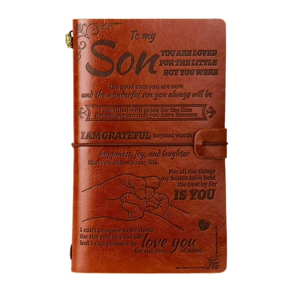 LanSuare Personalized Leather Diary Notebook, "I'll Always Be With You" Engraved Cover, Reusable Sketchbook Gift, Memory Keepsake Journal