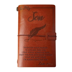 LanSuare Personalized Leather Diary Notebook, "I'll Always Be With You" Engraved Cover, Reusable Sketchbook Gift, Memory Keepsake Journal