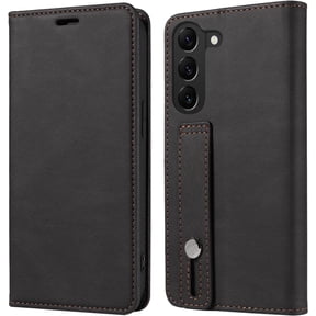 Personalized Leather Flip Wallet Wristlet Phone Case PU+TPU Magnetic Stand Anti-Shock Protection for Samsung Galaxy Note 20 Ultra A04S Note 9 8 10 Lite Plus A31 A51 A71(Black,Note 20 Ultra)