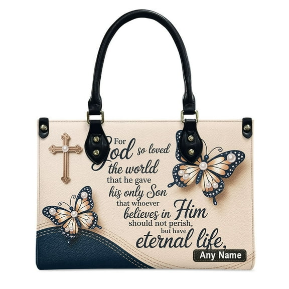 Personalized Leather Handbag with Your Name and Zipper, Perfect Gifts for Christian Gifts For Women - Mother's Day Gifts, Church Bags for Women, Bible Bag, Purses For Moms, Personalized Bags TMJsbf