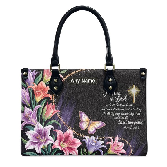 Personalized Leather Handbag with Your Name and Zipper, Perfect Gifts for Christian Gifts For Women - Mother's Day Gifts, Church Bags for Women, Bible Bag, Purses For Moms, Personalized Bags hwzPQf