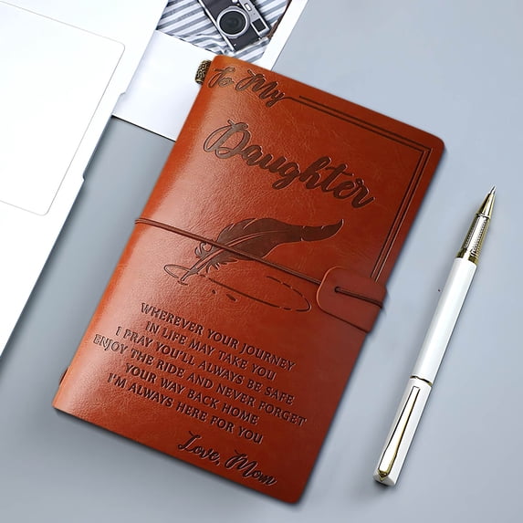 Personalized Leather Journal Notebook | Engraved Diaries for Writing, Sketching, Gift | Refillable, Thick Paper | Travel Size 7.8 x 4.7 in | Custom Quote Keepsake | Premium Handmade Brown