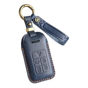 Personalized Leather Key Fob Case with Keychain Compatible with Volvo S60 S80 V40 V60 V70 VC60 VC70 XC60 XC70 2007-2018 Car Accessories Anti-Scratched Car Key Shell Case 5-button