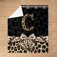 Leopard Print Monogram Personalized Leopard Print Bow Initial Blanket for Kids and Adults ...