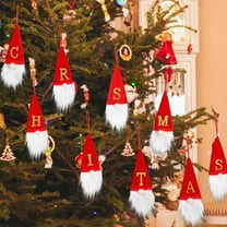 Personalized Letter A-Z Gnome Ornament Scandinavian Style Plush Hanging Decoration for Home Office Holiday Tree Party Gift