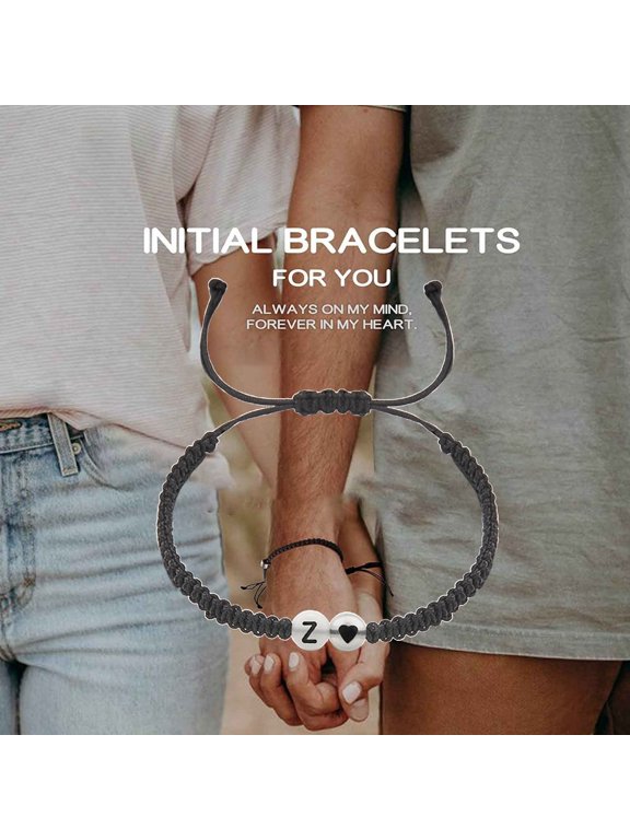 Personalized Letter Bracelet Handmade Adjustable Couple Braided Rope Luminous Name Bracelet