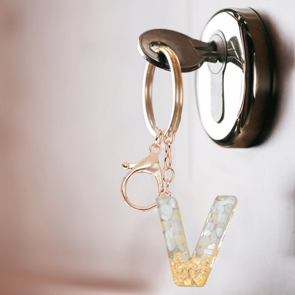 Personalized Letter Keychain Translucent Resin Custom Initial Key Ring Gift