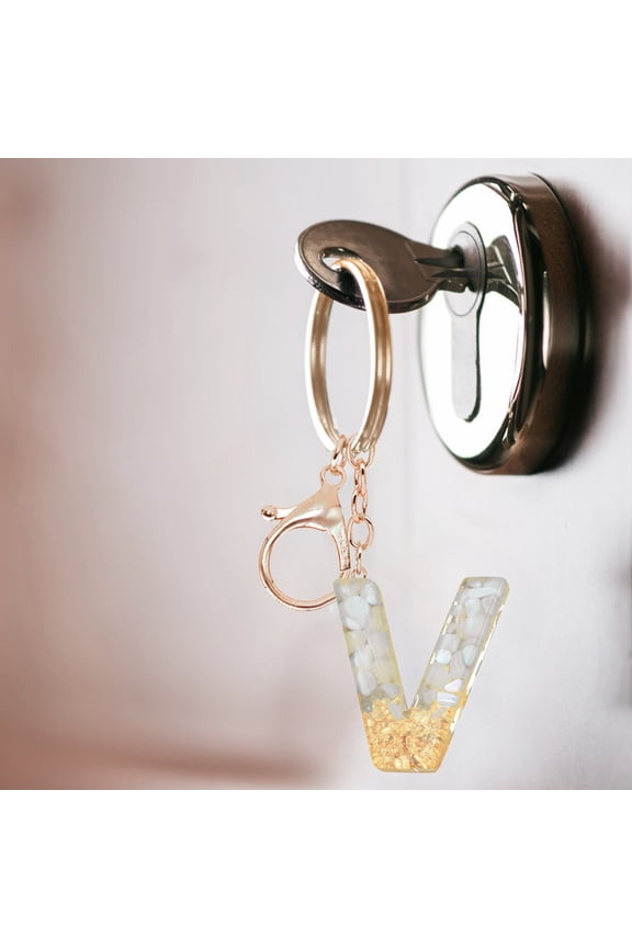 Personalized Letter Keychain Translucent Resin Custom Initial Key Ring Gift