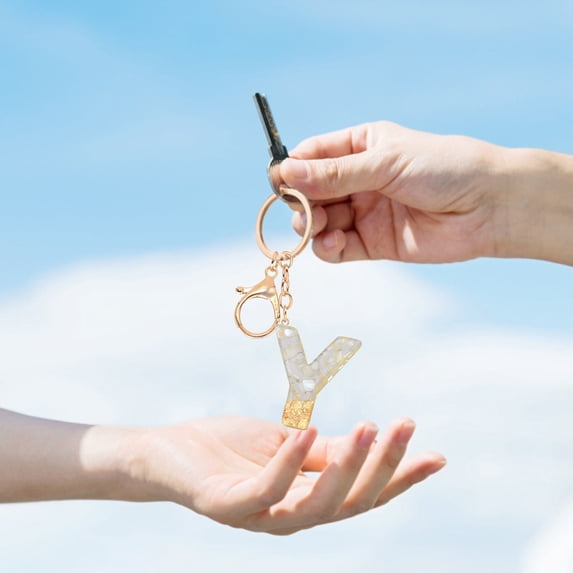 Personalized Resin Letter Keychain Colorful Translucent Pendant for Women Girls