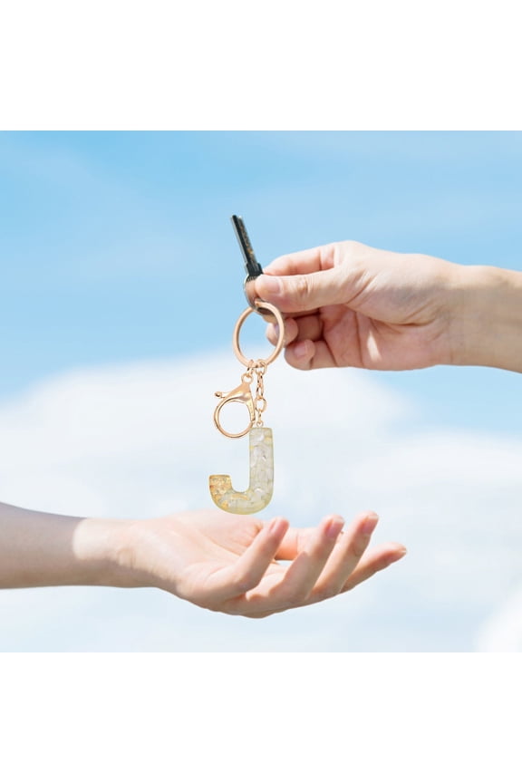 Personalized Letter Keychain Translucent Resin Custom Initial Key Ring Gift