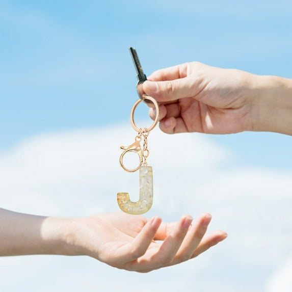 Personalized Resin Letter Keychain Colorful Translucent Pendant for Women Girls