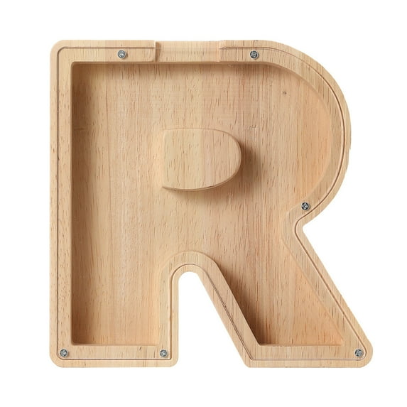 Personalized Letter Piggy Bank,Piggy Bank Custom Wooden Piggy Bank,Modern Decorative Coin Bank,Wood Toys Modern Money Saving Bank,Money Box Coin Bank Toys Gift for Boys Girls Adults Birthday Gift