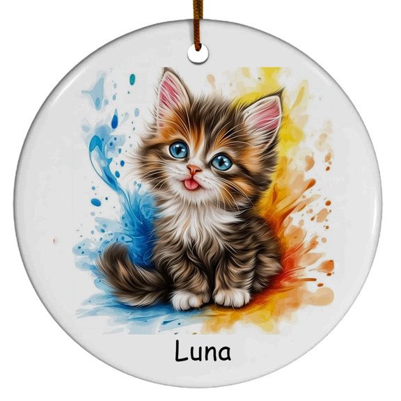 Personalized Levkoy Rex Cat Christmas Ornament, Customized Ornament with Cat Name, Christmas Ornament, Gift for Mother's day, Father's day, Christmas, Birthday, Gift for Cat Lover