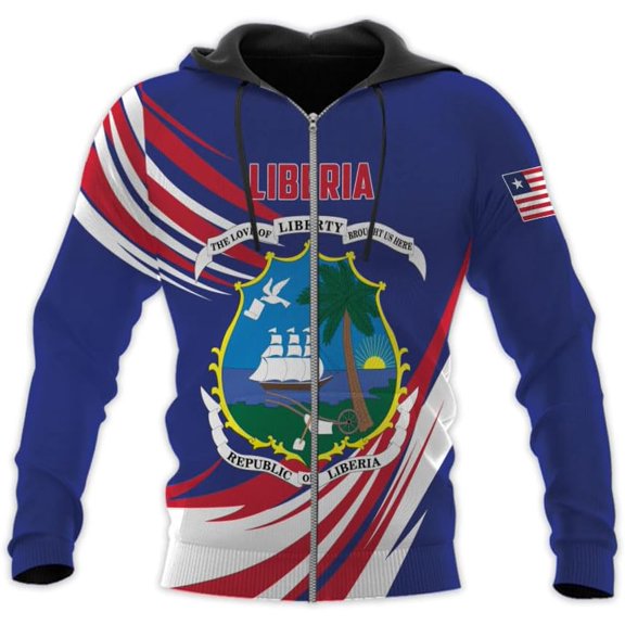 Personalized Liberia Shirts Liberian Pride Flag Shirt Liberia Flag Shirts Liberia Flag Gift T-Shirt for Men Women (ZipHoodie, L)