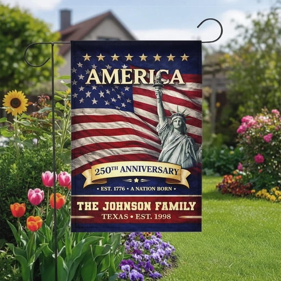 Personalized Liberty America 250 Years Flag 12x18 POLE NOT INCLUDED Garden Flag