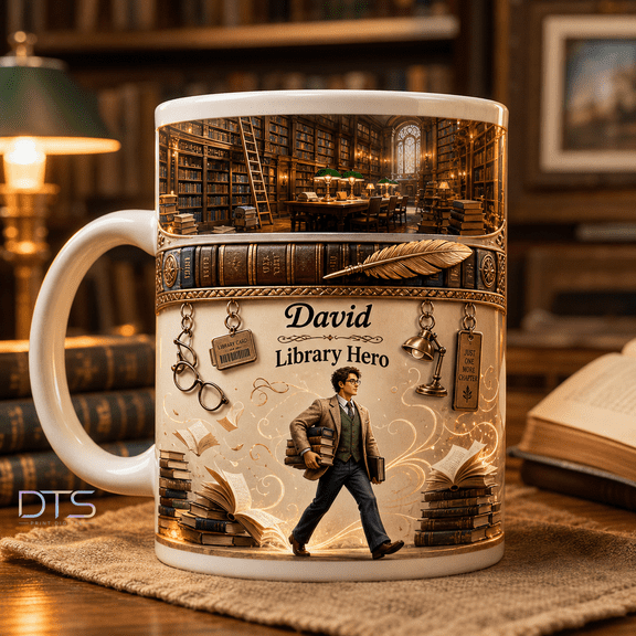 Personalized Librarian Mug Library Hero Coffee Cup Gift for Book Lovers and Librarians