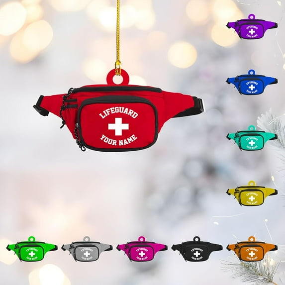 Personalized Lifeguard Ornament, Lifeguard Gift Christmas 2025 Life Guard Ornament Lifesaver Ornament, Lifeguard Gift Ideas for Women Girl Kids, Officially Licensed Hot Lifeguard (Style 4) - 3513