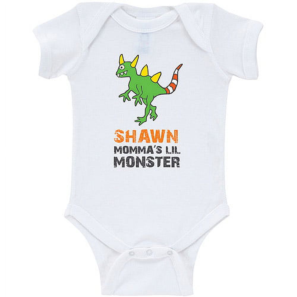Personalized Lil' Monster Baby Boy White Creeper