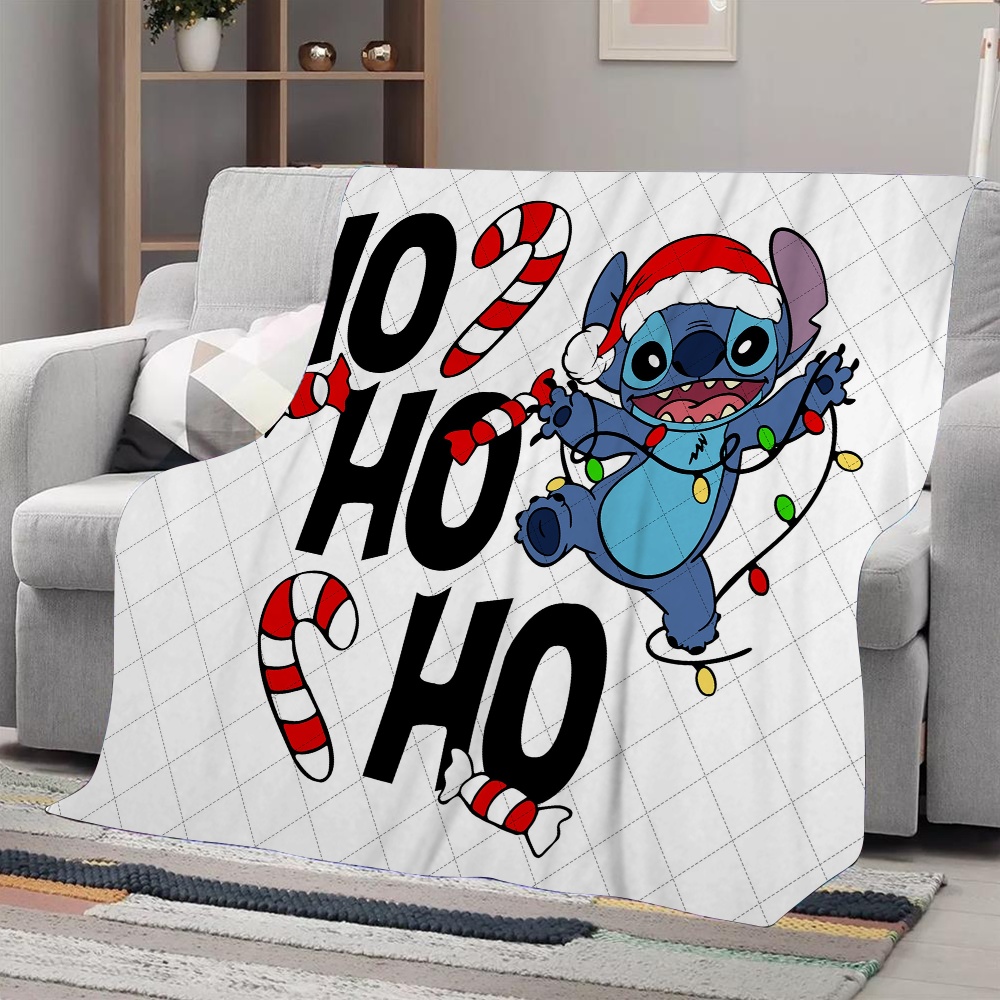 Personalized Lilo & Stitch Flannel Blanket For Couch Sofa Office Super Soft Flannel Background