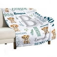Personalized Lion Baby Blanket Custom Monogrammed Receiving Blankets