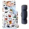thumbnail image 1 of Personalized Lion Nap Mat With Custom Name for Lion Lover Kids. Lion Animals Design Blanket for Daycare and Preschool. Convenient and Washable.(Cushions + Pillows22.5"x55"+Blanket size: 33.5" x 45"), 1 of 8