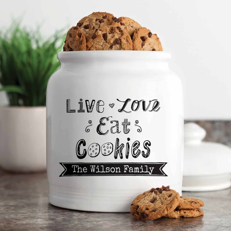 Personalized Live, Love, Eat Cookies Treat Jar - Walmart.com
