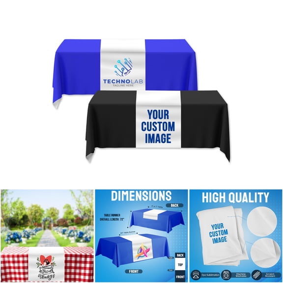 Personalized Living PY24TRv1 Custom Table Runner - 24"x72" Polyester Table Runner for Events, Parties, and Kitchen Decor