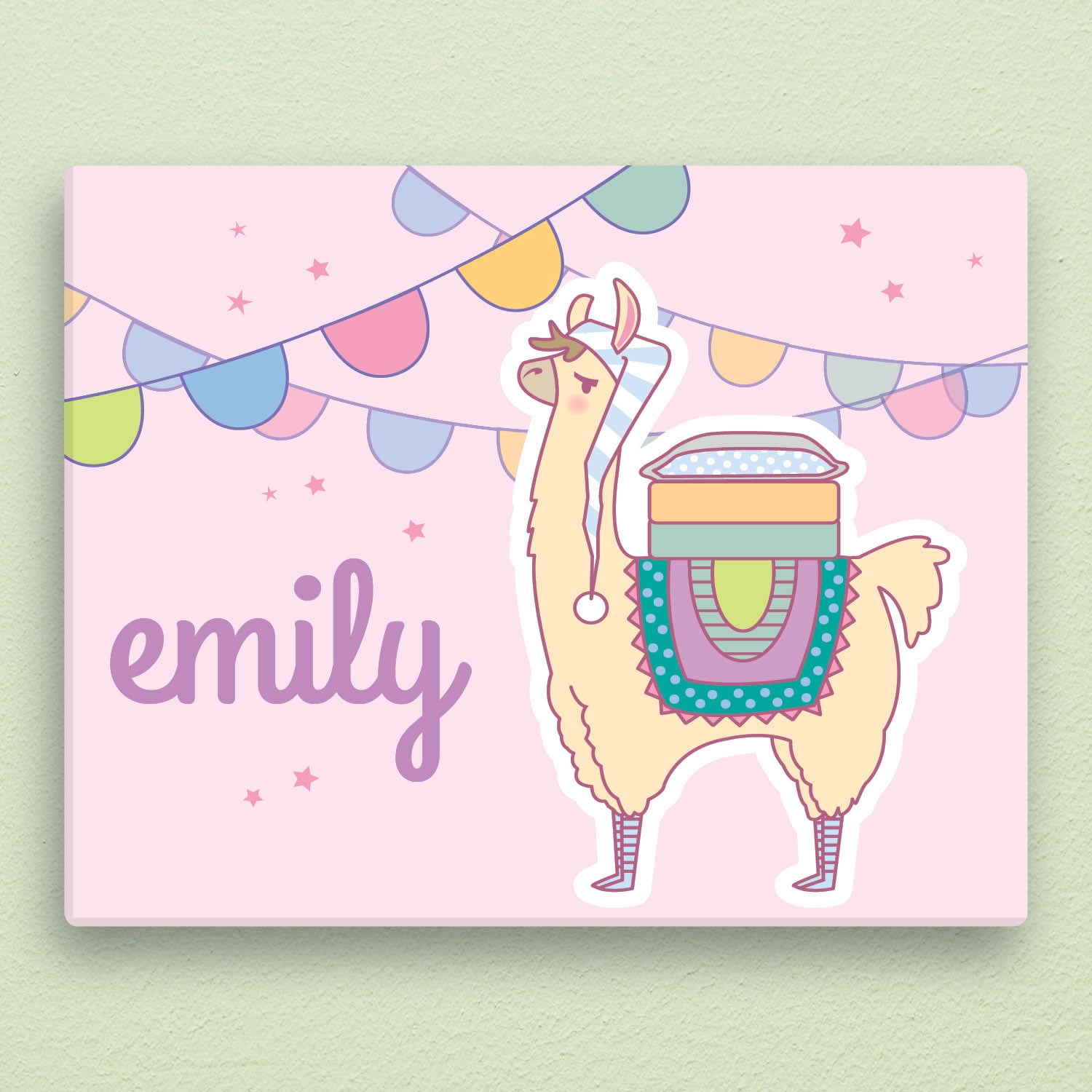 Personalized Llama 11x14 Canvas