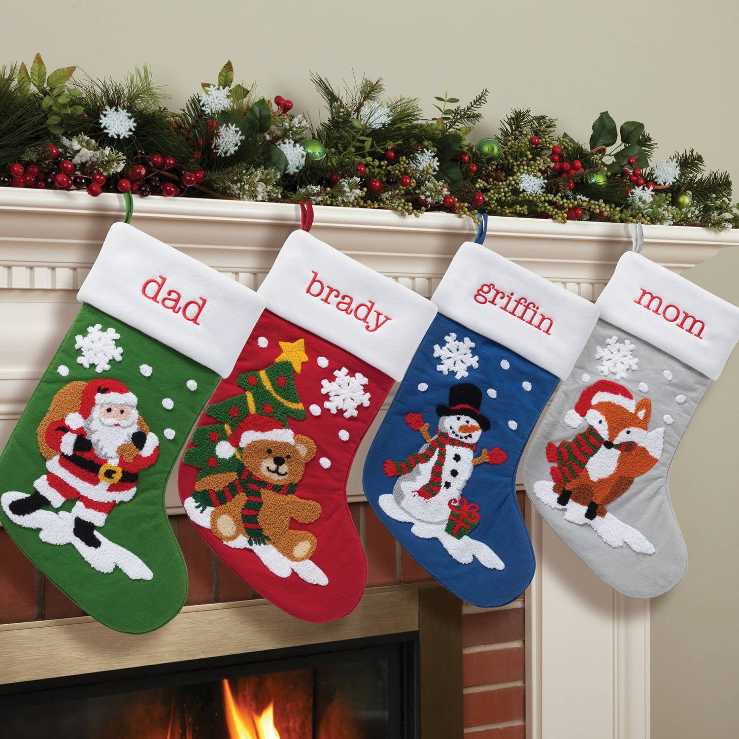 Personalized Loop Stitch Christmas Stocking, Choose from 4 Styles
