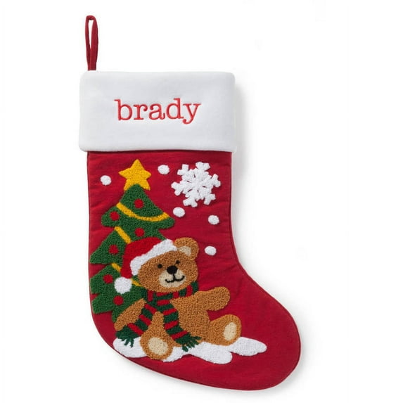 Personalized Loop Stitch Christmas Stocking, Choose from 4 Styles
